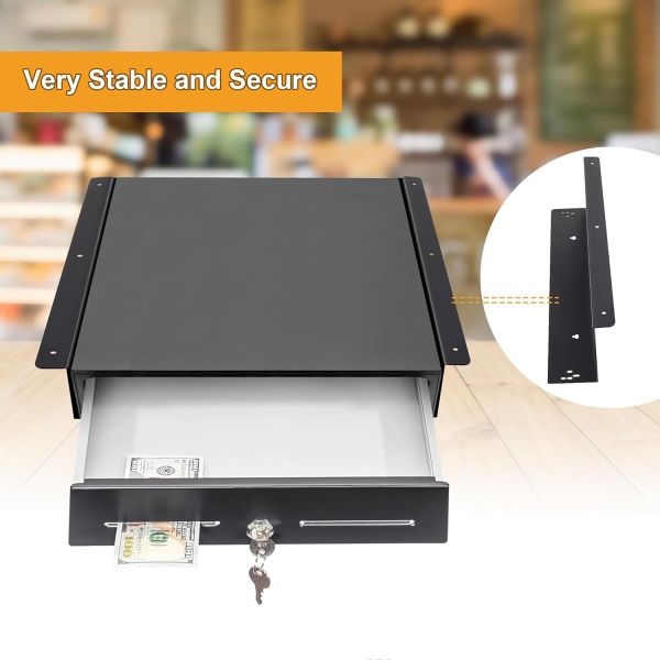 Work Process Under Counter Mounting Metal Bracket for Organized Cash Register Setup