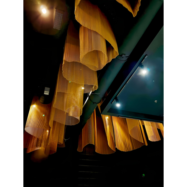 Colorful Aluminum Coil Drapery Decorative Room Divider Large Metal Mesh Water Curtain Wall Waterfall