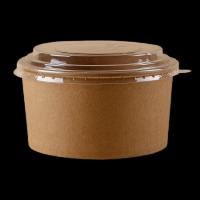 Cuencos de sopa de papel pequeñas desechables Tazas de sopa de papel Kraft artesanal 20 oz Taza de papel para embalaje de alimentos Alimentos instantáneos