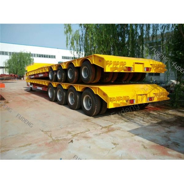 150 - 200 Ton Heavy Duty Lowboy Trailer For Construction Machines 4 Lines 8 Axles