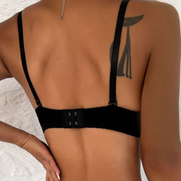Women Bra Embroidered Butterfly With Steel Ring Underwear Non-slip Fashionable Ladies Sexy Big Chest Small Bra