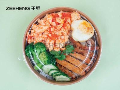 Single Use Rigid Disposable Paper Bowls With Lids Hygiene High Gloss Coating
