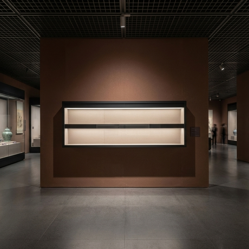 Low Footprint Suspended Glass Cabinet Alone Or Linked for Extra Museum Exhibits