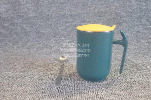 Personalized classic green red stainless steel coffee mug high quality custom detachable milk cup with spoon