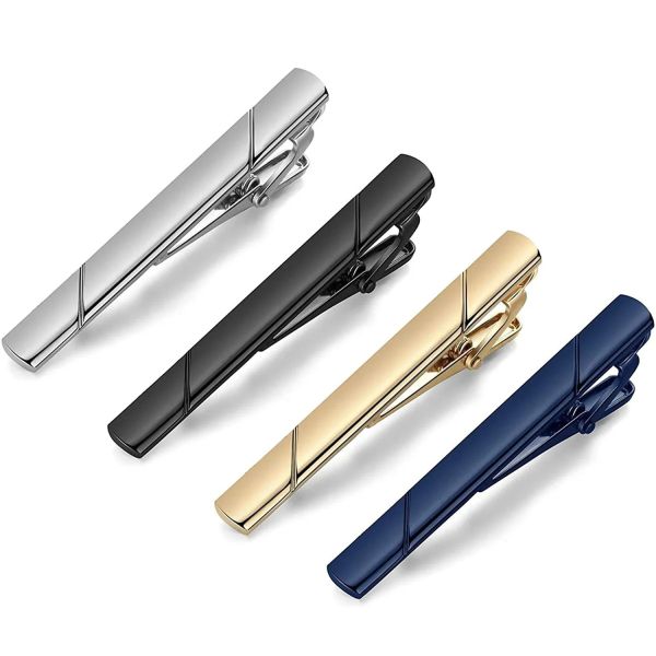 Colores Regular Clampada de corbata de boda de negocios corbata pin clip oro plata corbata clips para hombres