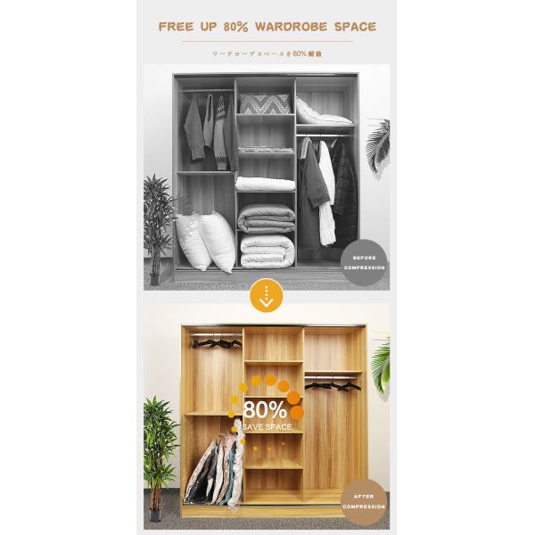 Складное домашнее хранение всасывания вакуума кладет вкладчика в мешки космоса