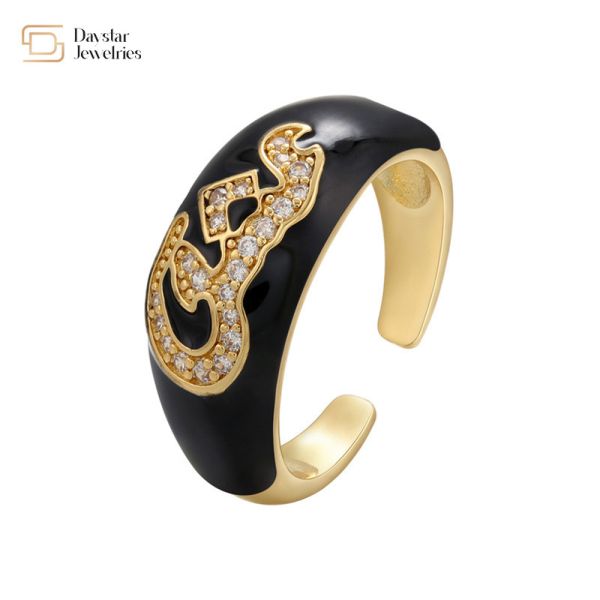 Кольца эмали изготовленного на заказ имени циркона колец письма диаманта коренастого красочные