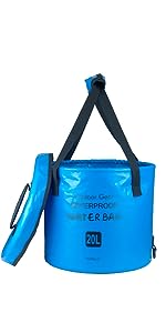 Collapsible Bucket 5.3 Gallon Portable Camping Outdoor Buckets Water Container Basin Foldable for Hiking Travel