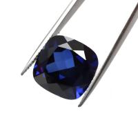 Moissanite exclusivo sintético Sapphire Stone Cushion Cut 34# Azul Corundum Loose Gemstone para fabricação de jóias