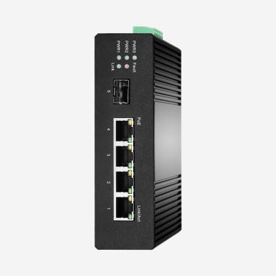 Interruptor do ponto de entrada de IP30 100mbps com 4 portas ethernet 1 C.C. de SFP 44-57V