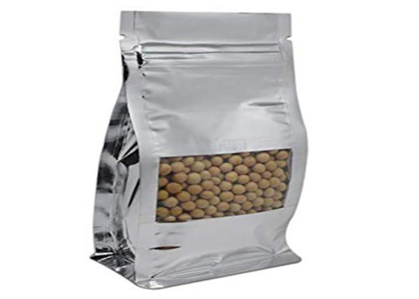 Coffee Clear Zipper Pouch Gusset Bag Moisture Proof Flat Bottom High Barrier