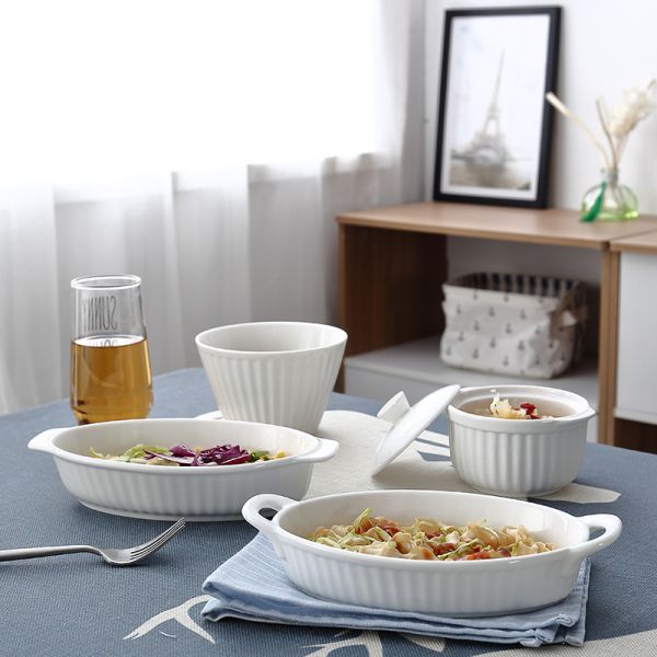 EU Round White Porcelain Dessert Bowls Dishwasher Safe