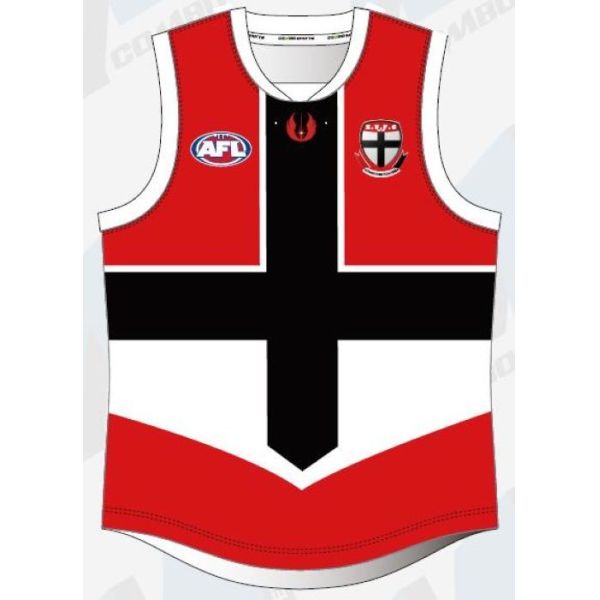 100% Polyester 300gsm Aussie Rules Jersey Red Afl Football Jumpers