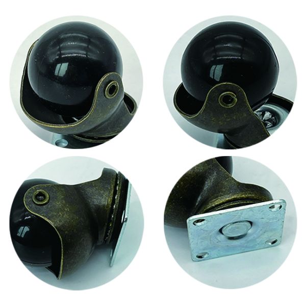 Рицинус плиты шарнирного соединения шарика 1,5 дюймов катит античную латунь для мебели