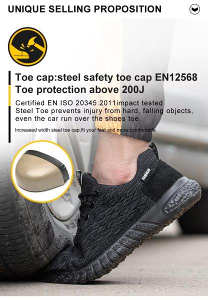 Des chaussures de travail pour hommes, des chaussures respirantes pour le travail de sécurité.