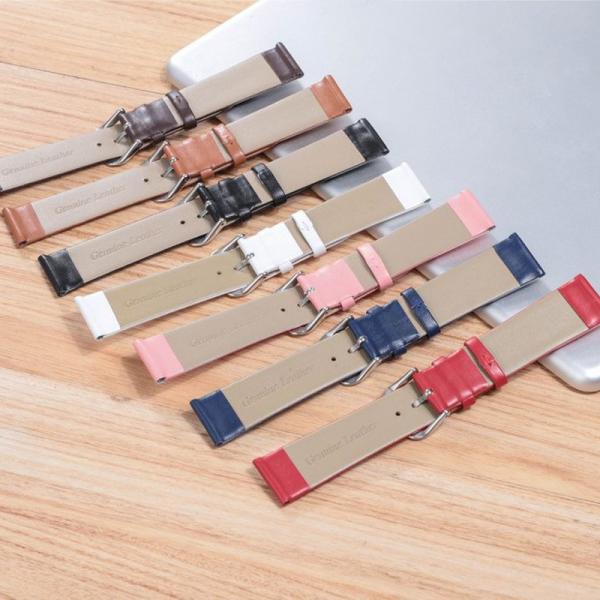 Ultra-thin watch strap 2021 shine brand watchbands genuine leather strap watch band watch accessories wristband pink 19