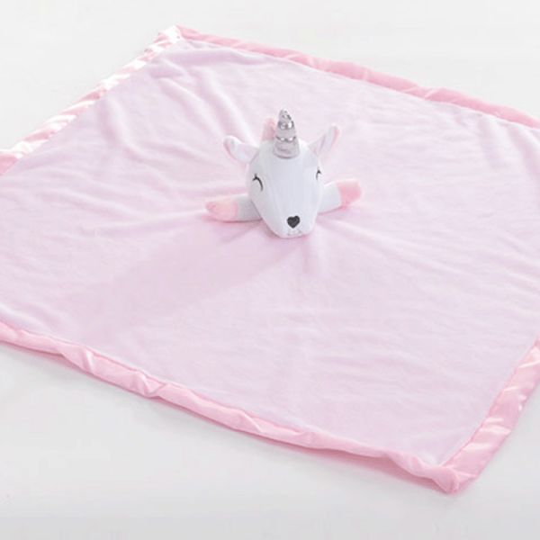 Kids Unicorn Fleece Security Blanket Snuggler Polyester Stuffed Animal Blanket