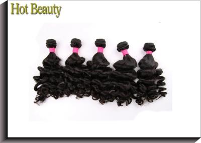 8 Inch Grade 6A Virgin Hair / Big Curl Brazilian Human Hair Extensions