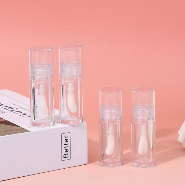 Plastique transparente grosse tête brosse lèvre tube de glaçage petit pour mettre en évidence liquide