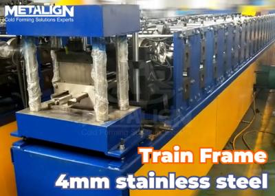 Heavy Duty Train Frame Stainless Steel Roll Forming Machine With Hydraulic Punching Multi Bend