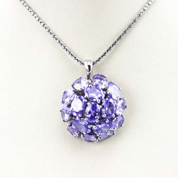 Fashion Sterling Silver Yellow Citrine Cubic Zircon Pendant Charm Necklace (FP052)