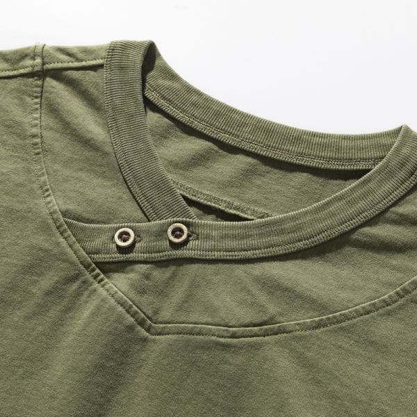 330g Heavy-Duty 100% Cotton Breathable Vintage Knitted Blank Regular Fit Men's Autumn Solid Color Long Sleeve O-Neck T-Shirt OEM