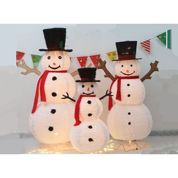 Christmas decorations illuminated snowman Santa Claus Hotel shopping mall layout 1.2 m 1 m iron retractable snowman