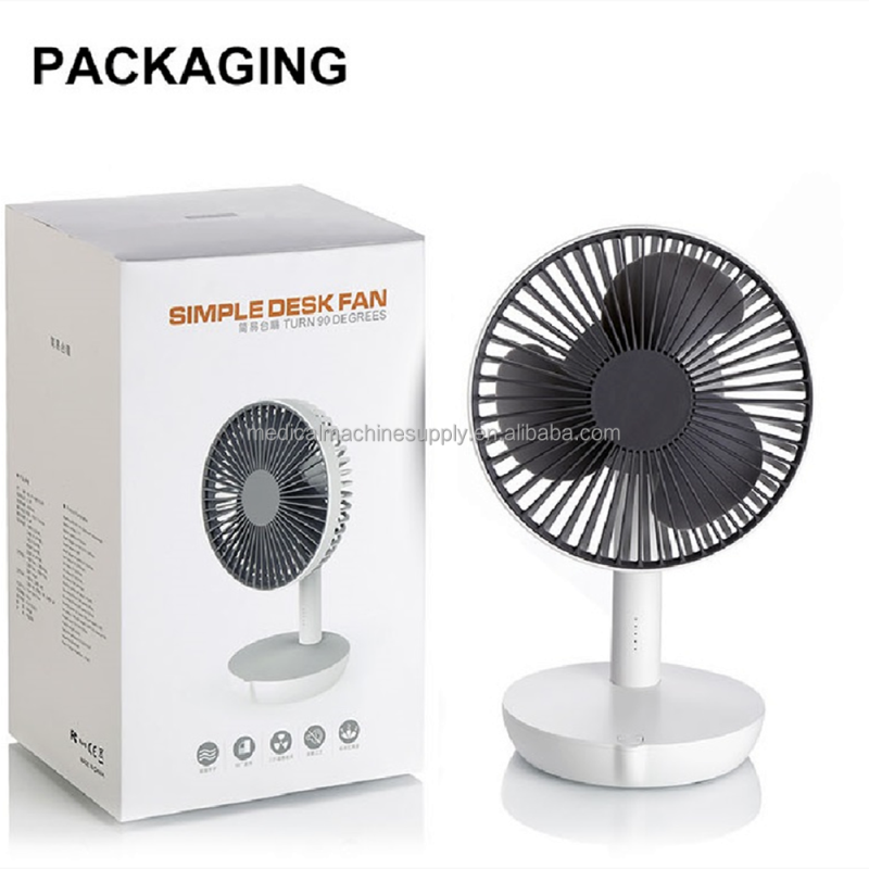 Silk Screen Printed Plastic Table Fan for Bathroom and USB Air Circulation System