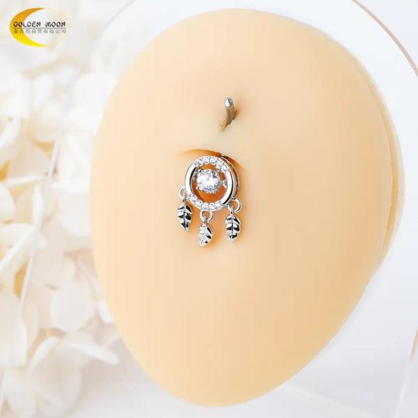 Joyería para piercing corporal de acero quirúrgico de 14G y 10 mm, joyería para el ombligo