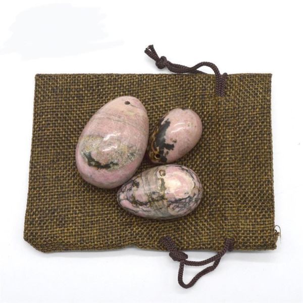 Kegel Exercise Egg Set Rhodonite Stone Jade Yoni Massage for Women's Emotional