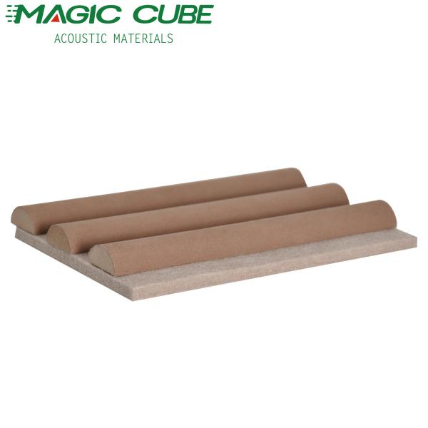 Elegant Suede-Covered Wooden Slat Acoustic Wall Panels For Interior Decoration