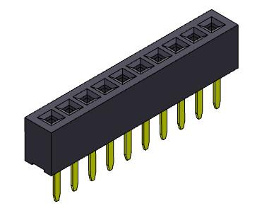 Female Header Connector 1.00mm Single Row Straight Type 1*2PIN To 1*40PIN H=2.10mm
