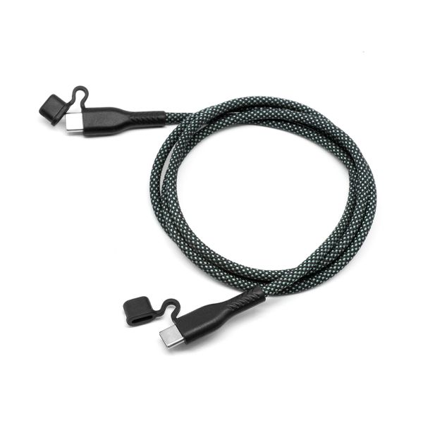 Cable de carga trenzado personalizado con tapa protectora de tipo C a tipo C Cable 1M