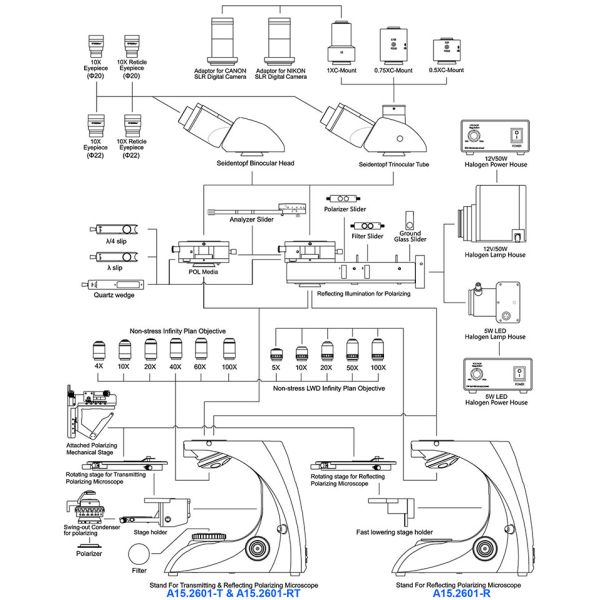 Свет поляризовывая микроскопа передавая