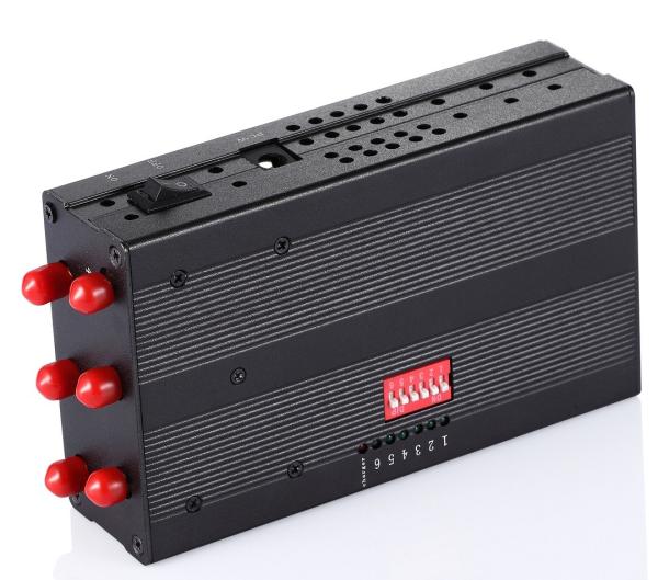 10m Portable Cell Phone Jammer 6 antennas Built in 7.4V 3600mAh Li-ion battery