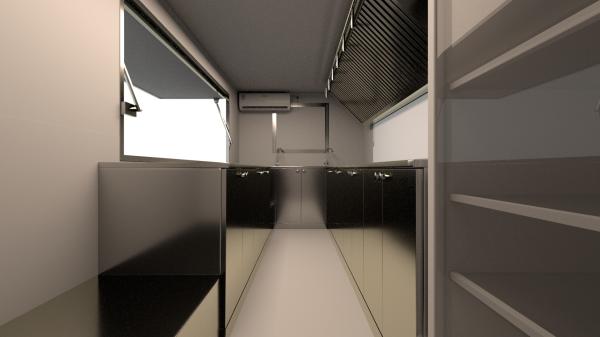 Trailer de alimentos elétrico de aço inoxidável personalizado para serviço de alimentos conveniente