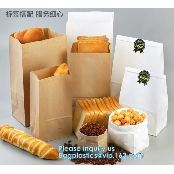 pot 60g 70g kraft paper food packaging bakery bread bag food kraft paper bag greaseproof snack bread brown kraft paper b