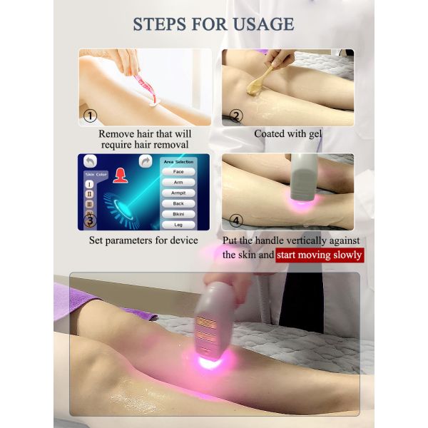 500W-2400W Коммерческая клиника Салон безопасное контактное охлаждение Трехволновая лазерная эпиляция