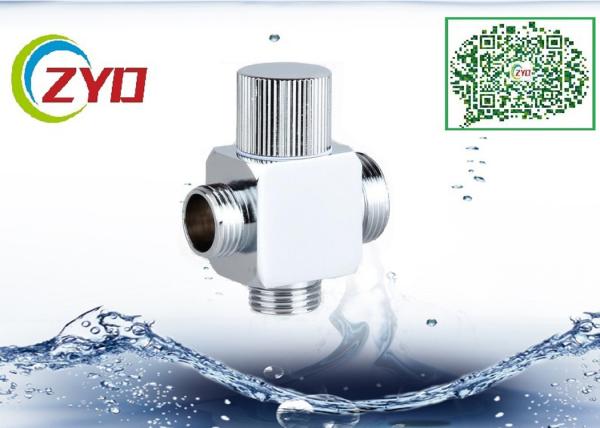 1/2MX3/4MX3/4M Brass Chrome Plated Three Way  Square t Shower System Faucet Water Diverter Shower Hose Seperator