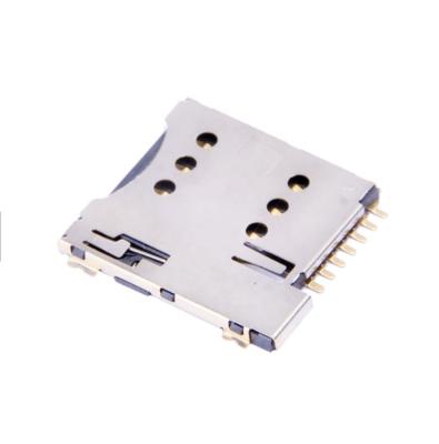 Copper Alloy Contact Micro Sim Card Slot Connector 1.35H