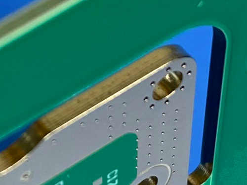 RT/duroid 5880 + PP + TG170 FR-4 Hybrid PCB multi 3-Layer with ENIG and double-sided, no solder mask or silkscreen