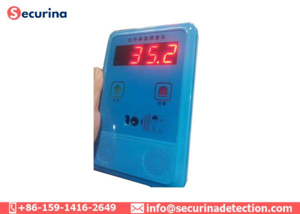 O diodo emissor de luz indica o sistema de detecção da febre de Touchless medindo a testa ou o pulso