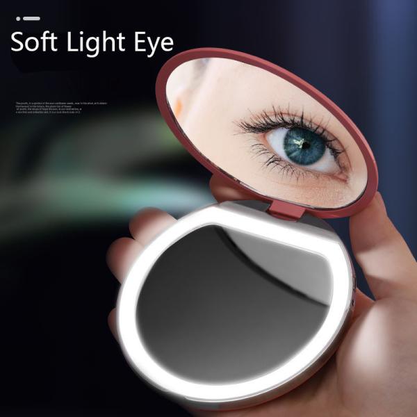 Obtenga el aspecto perfecto en cualquier lugar LED iluminado espejo de viaje con control de bolsillo y toque