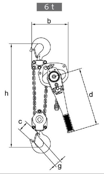 6 de levantamento industriais Ton Lever Chain Hoist Grade 100