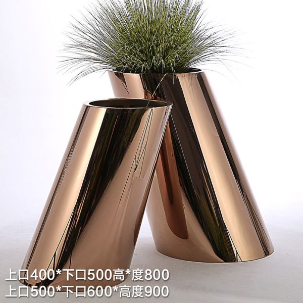 Sideling Cylinder 2pcs Stainless Planter Surface Mirror Surface Or Brushed