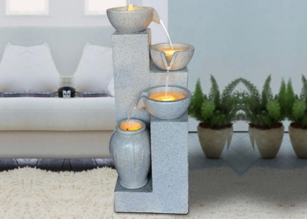 Lighted Classcial Four Pots Sandstone Water Fountain