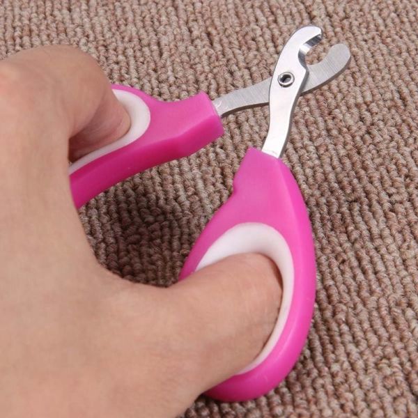 Pink Color Pet Nail Scissors , Pet Pedicure Nail Grinder Ergonomic Design