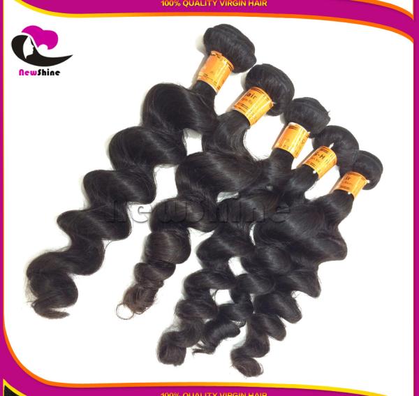 Top Quality Unprocessed 100%  Brazilian Human Hair Wefts Premium Quality Bouncy Virgin Hair Loose Wave With Closure