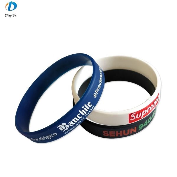 Custom Event Fundraising Silicone Round Wristband Bracelet with ISO9001 Certification