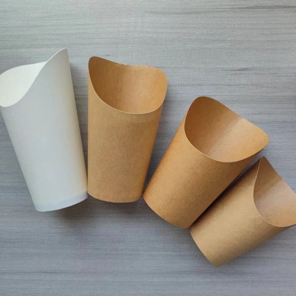 Paper Material Customized Chips Triangle Box with Shipping Cost and Oil Proof Bag